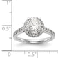 14K White Gold Round Simulated Diamond Halo Engagement Ring
