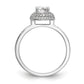 14K White Gold Round Simulated Diamond Halo Engagement Ring