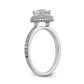 14K White Gold Round Simulated Diamond Halo Engagement Ring