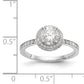 14K White Gold Round Simulated Diamond Halo Engagement Ring
