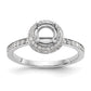 14K White Gold Round Simulated Diamond Halo Engagement Ring