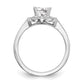 14K White Gold Round Simulated Diamond Halo Engagement Ring