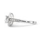 14K White Gold Round Simulated Diamond Halo Engagement Ring