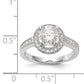 14K White Gold Round Simulated Diamond Halo Engagement Ring
