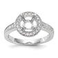 14K White Gold Round Simulated Diamond Halo Engagement Ring
