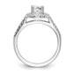 14K White Gold Round Simulated Diamond Halo Engagement Ring