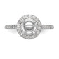 14K White Gold Round Simulated Diamond Halo Engagement Ring