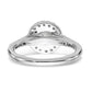 14K White Gold Round Simulated Diamond Halo Engagement Ring