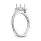 14K White Gold Round Simulated Diamond Halo Engagement Ring