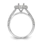 14K White Gold Round Simulated Diamond Halo Engagement Ring