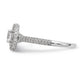 14K White Gold Round Simulated Diamond Halo Engagement Ring