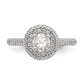 14K White Gold Round Simulated Diamond Halo Engagement Ring
