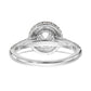 14K White Gold Round Simulated Diamond Halo Engagement Ring