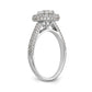 14K White Gold Round Simulated Diamond Halo Engagement Ring