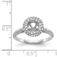 14K White Gold Round Simulated Diamond Halo Engagement Ring