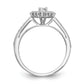 14K White Gold Round Simulated Diamond Halo Engagement Ring