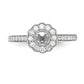 14K White Gold Round Simulated Diamond Halo Engagement Ring