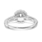 14K White Gold Round Simulated Diamond Halo Engagement Ring
