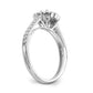 14K White Gold Round Simulated Diamond Halo Engagement Ring