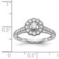 14K White Gold Round Simulated Diamond Halo Engagement Ring