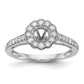 14K White Gold Round Simulated Diamond Halo Engagement Ring