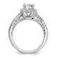 14K White Gold Round Simulated Diamond Halo Engagement Ring