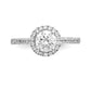 14K White Gold Round Simulated Diamond Halo Engagement Ring
