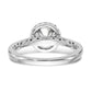 14K White Gold Round Simulated Diamond Halo Engagement Ring