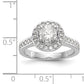 14K White Gold Round Simulated Diamond Halo Engagement Ring