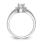 14K White Gold Round Simulated Diamond Halo Engagement Ring