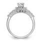 14K White Gold Round Simulated Diamond Halo Engagement Ring