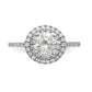 14KW Round Simulated Diamond Double Halo Engagement Ring