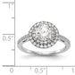 14KW Round Simulated Diamond Double Halo Engagement Ring