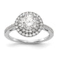 14KW Round Simulated Diamond Double Halo Engagement Ring