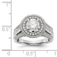 14KW Round Simulated Diamond Double Halo Engagement Ring