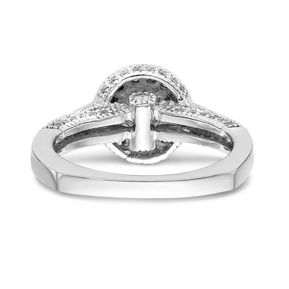 14K White Gold Round Simulated Diamond Halo Engagement Ring