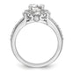 14K White Gold Round Simulated Diamond Halo Engagement Ring