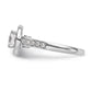 14K White Gold Round Simulated Diamond Halo Engagement Ring