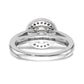 14K White Gold Round Simulated Diamond Halo Engagement Ring