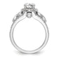 14K White Gold Round Simulated Diamond Halo Engagement Ring