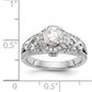 14K White Gold Round Simulated Diamond Halo Engagement Ring
