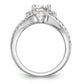 14K White Gold Round Simulated Diamond Halo Engagement Ring