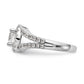 14K White Gold Round Simulated Diamond Halo Engagement Ring