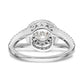 14KW Round Simulated Diamond Double Halo Engagement Ring