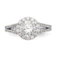 14K White Gold Round Simulated Diamond Halo Engagement Ring