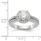 14K White Gold Round Simulated Diamond Halo Engagement Ring