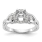 14K White Gold Round Simulated Diamond Halo Engagement Ring