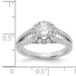 14K White Gold Round Simulated Diamond Halo Engagement Ring