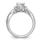 14K White Gold Round Simulated Diamond Halo Engagement Ring