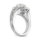 14KW Round Simulated Diamond Double Halo Engagement Ring